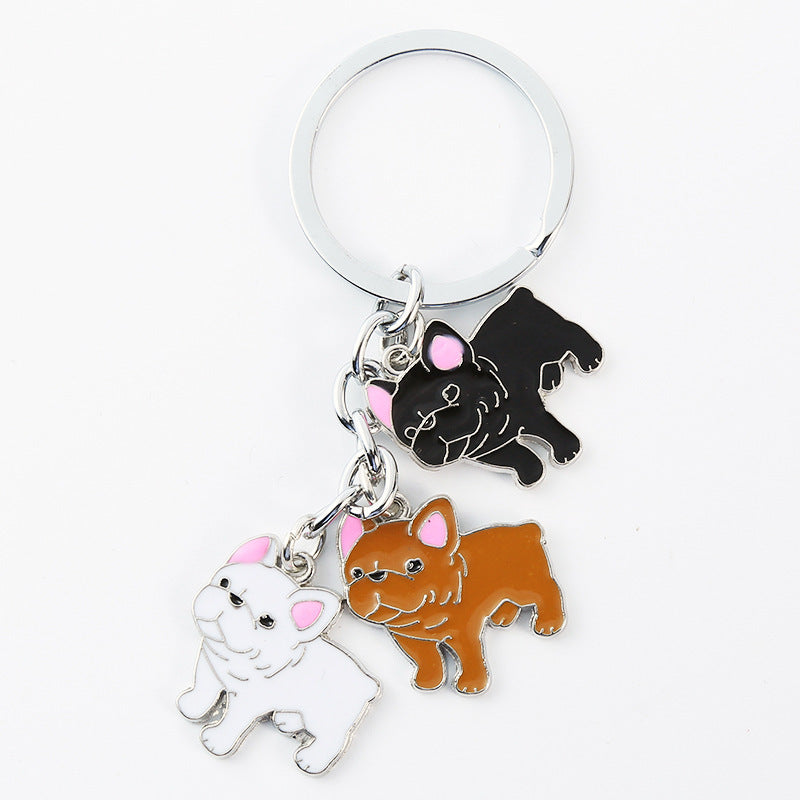 Wholesale Cute Bulldog Metal Keychain